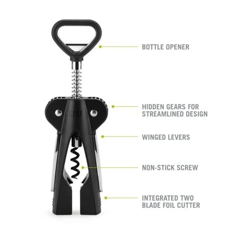 Winged Corkscrew by HOST With‎ Foil Cutter And Bottle Opener